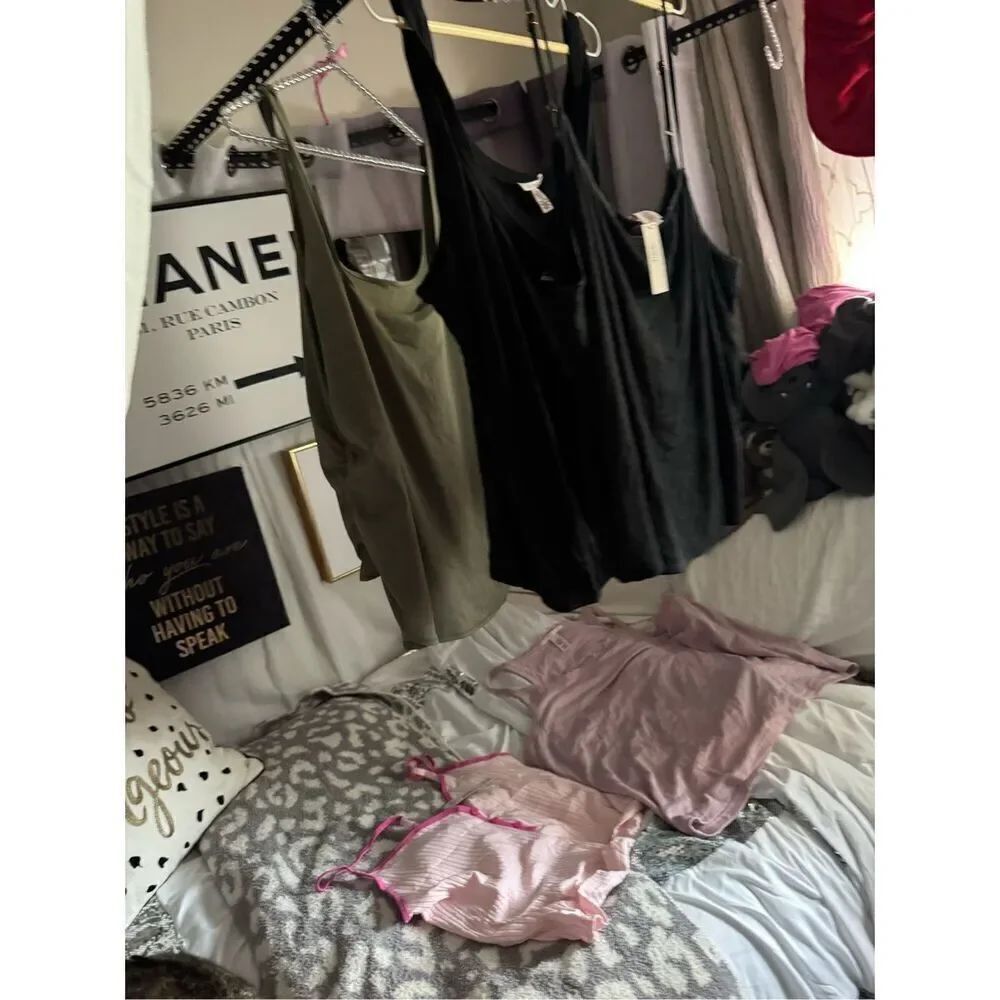 6x victorias secret ribbed modal tank tops /shirt pj sleep